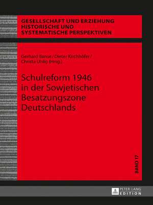 cover image of Schulreform 1946 in der Sowjetischen Besatzungszone Deutschlands